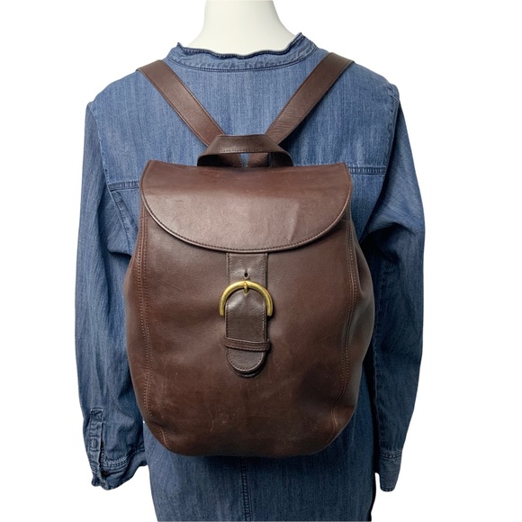 Coach Handbags - COACH Vintage Brown Leather Backpack -4134